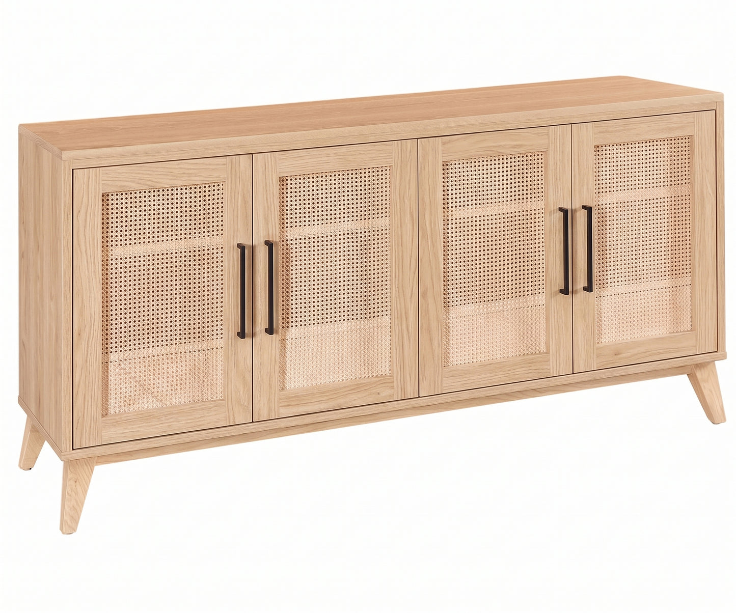 Modern Cane Console Cabinet