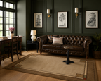 Ginkgo Border Beige Hand Knotted Rug
