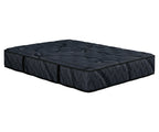 Splendor 14-inch flippable mattress with dark grey quilted fabric and black piping.