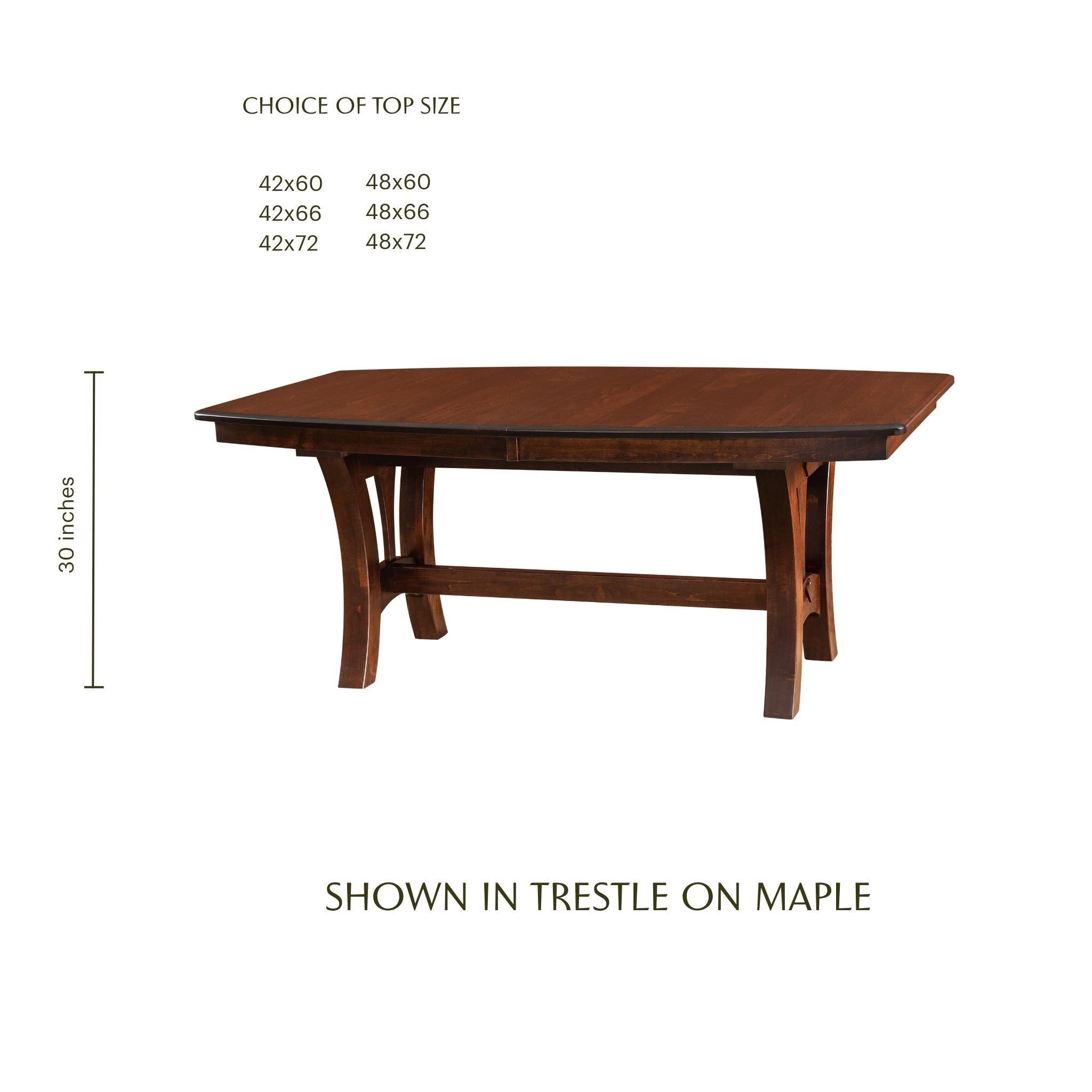Grand Island Trestle Table-Solid Top