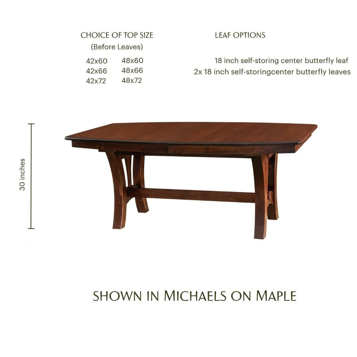 Grand Island Trestle Table With Butterfly Leaves