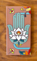 Talavera Turquoise on Terracotta 3x6 Address Number Tiles