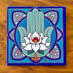 Hamsa Hand Art Tile Trivet-6x6