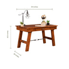 Hawthorne solid wood writing desk with dimensions: 54" W x 28" D x 30.5" H.