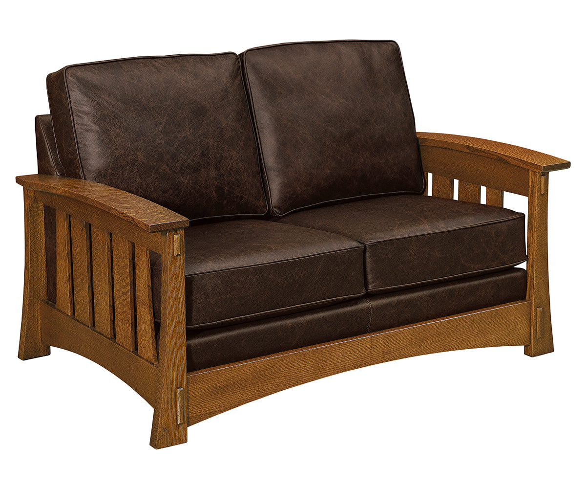 Highland Wood Arm Loveseat