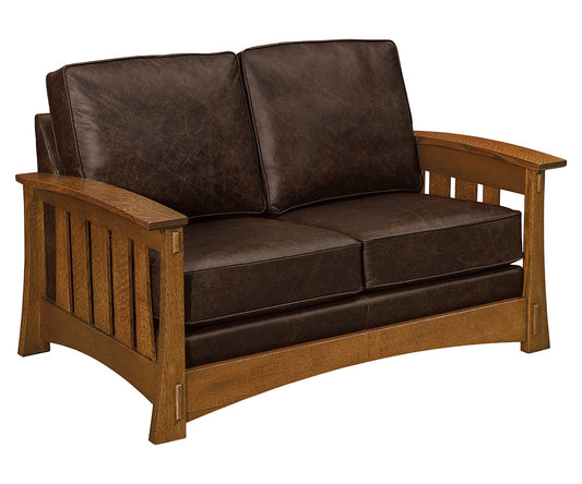 Highland Wood Arm Loveseat