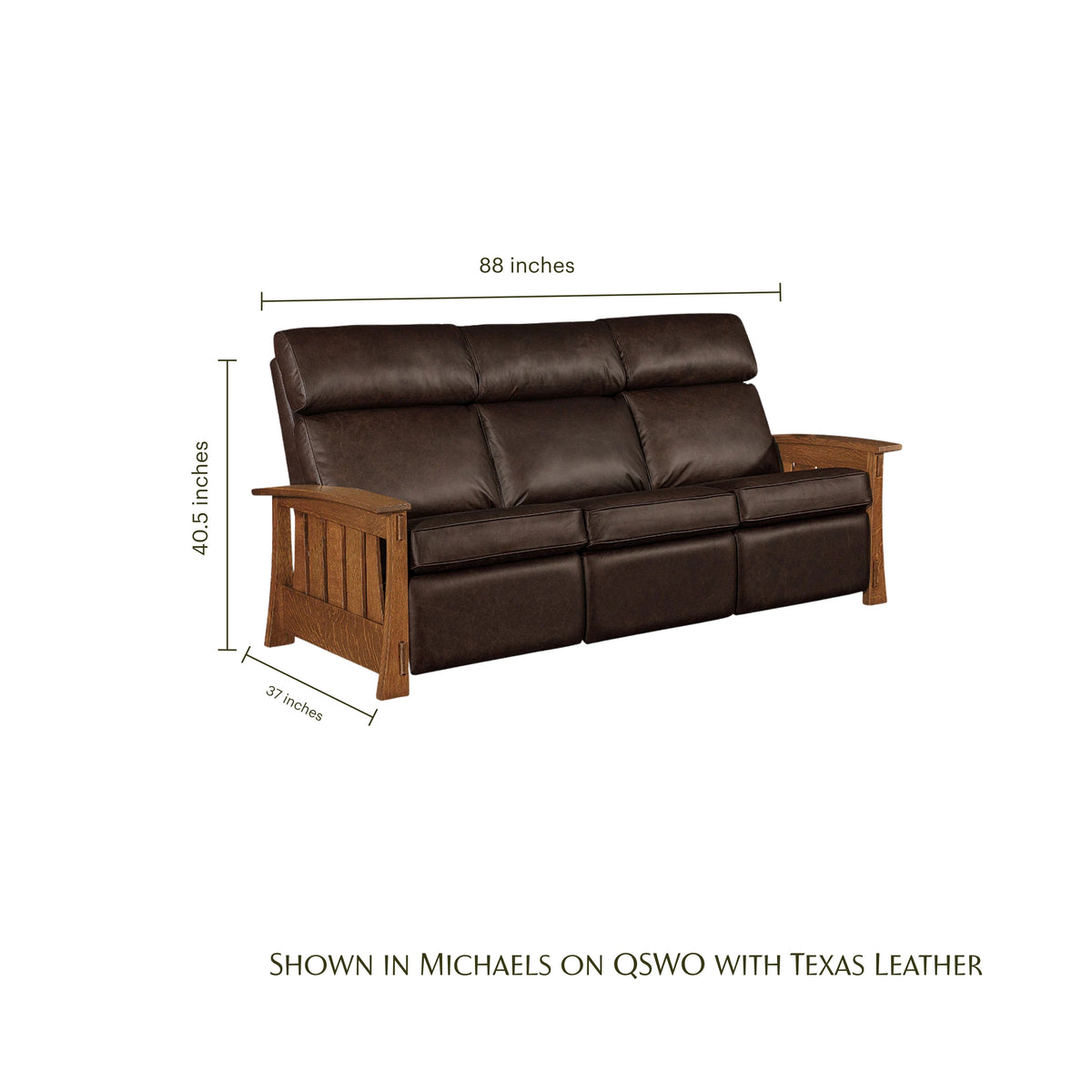 Highland Wood Arm Sofa Recliner