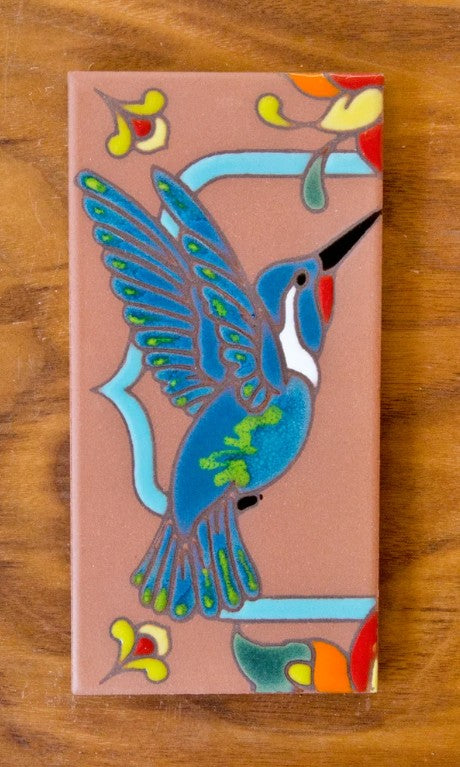 Talavera Turquoise on Terracotta 3x6 Address Number Tiles
