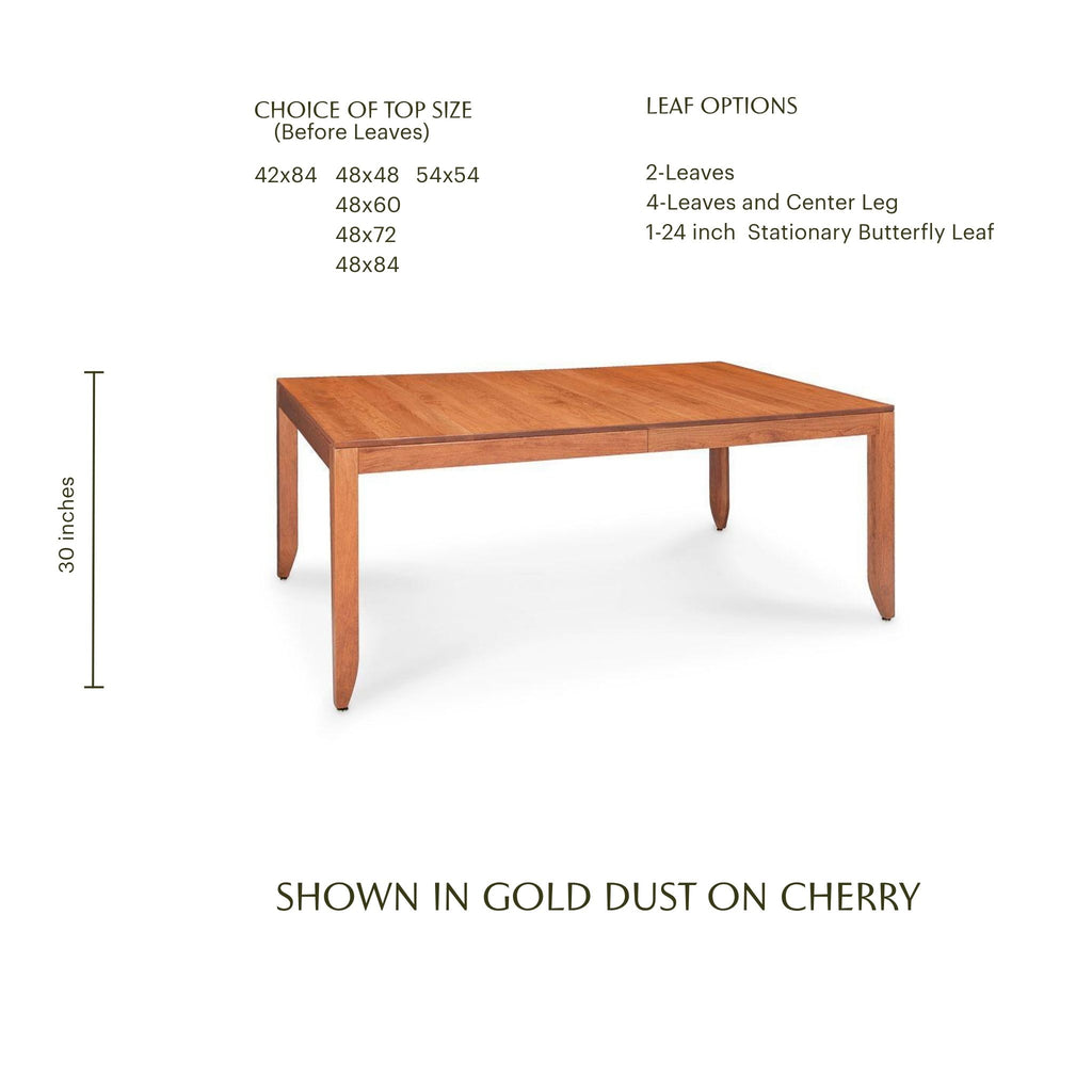 Justine Leg Table with Leaves- Large