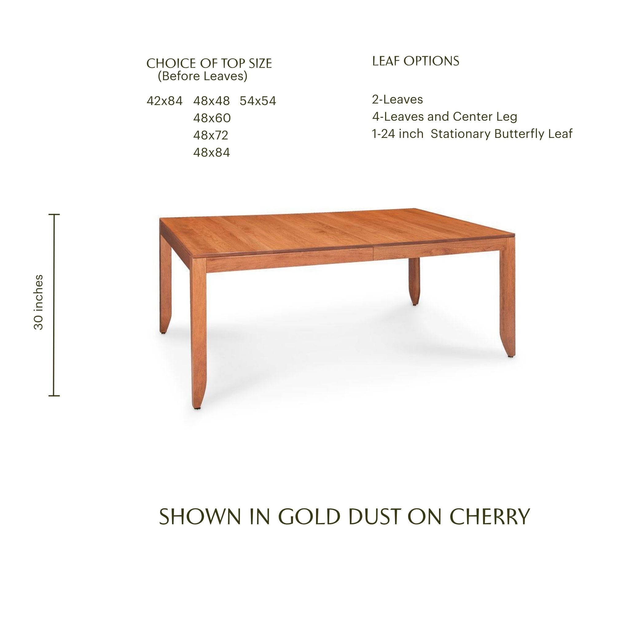 Justine Leg Table with Leaves- Large