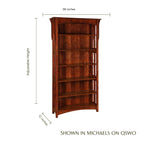 Landmark Mission Bookcase in Michaels on QSWO with dimensions shown