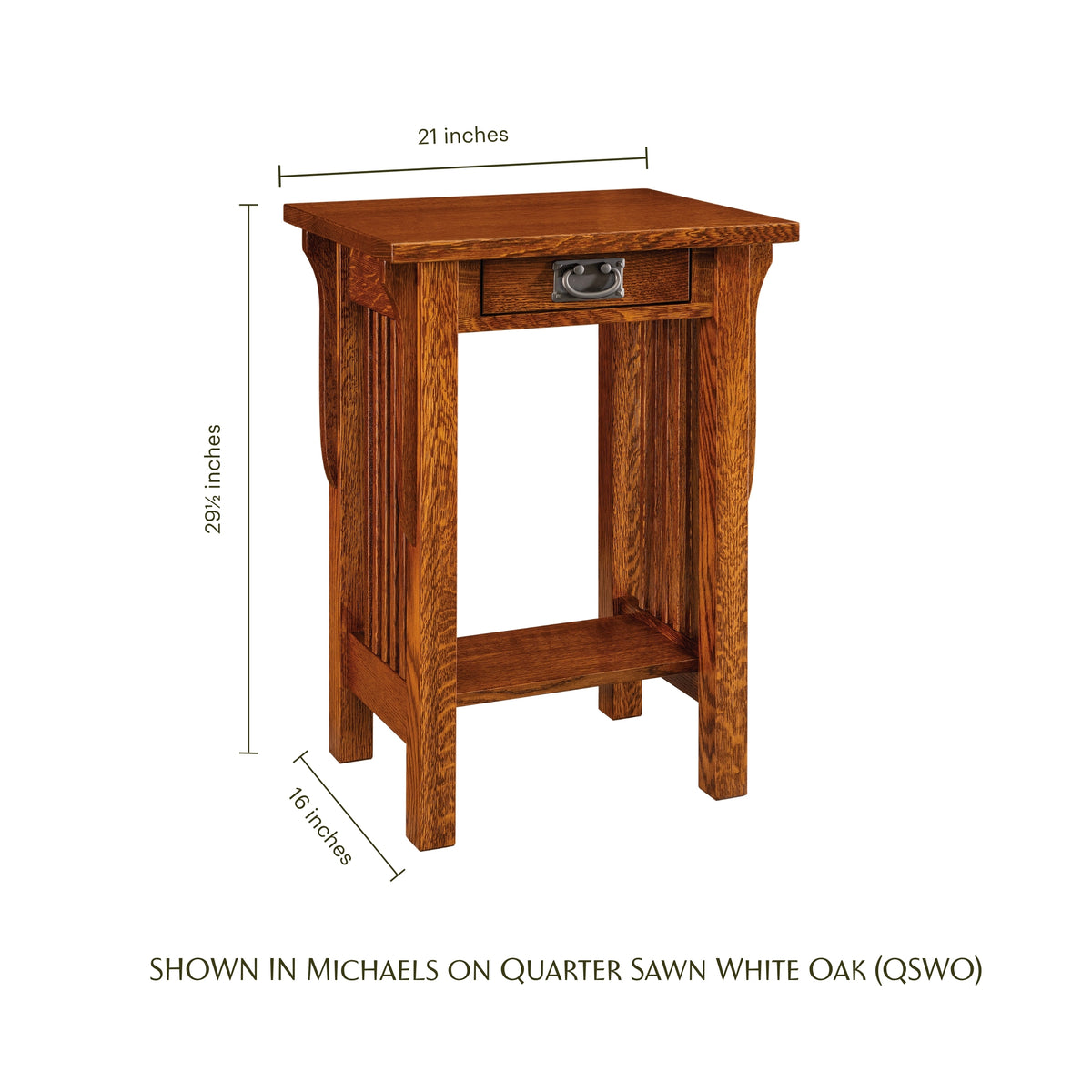 Landmark Mission Small End Table with Drawer