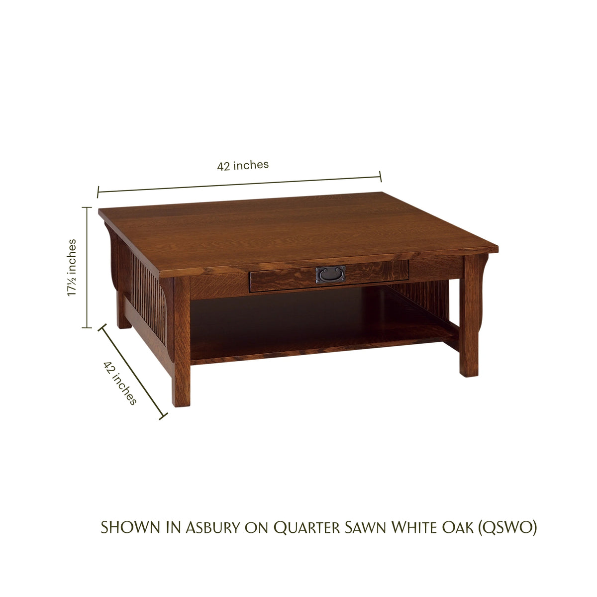 Landmark Mission Square Coffee Table with Drawer