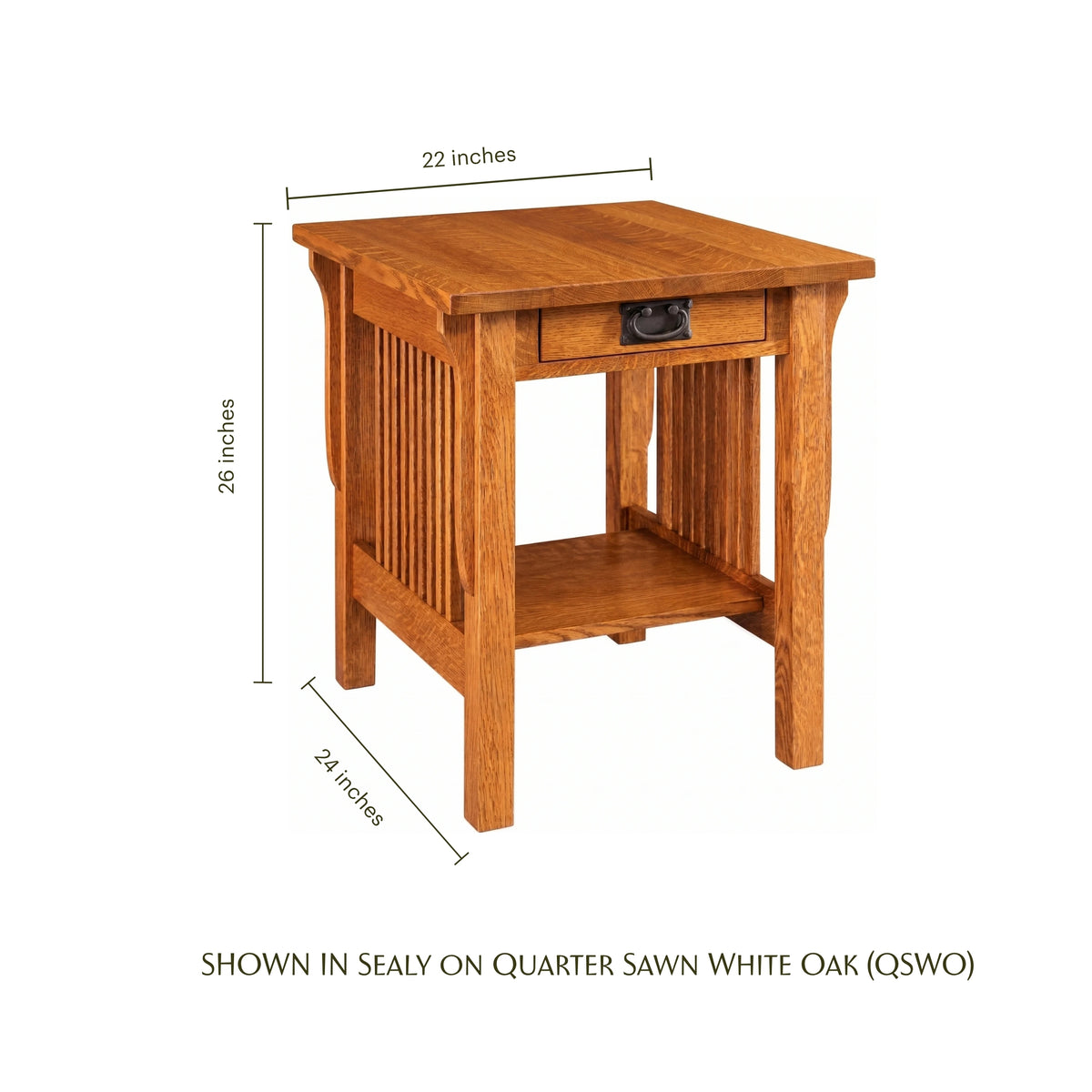 Landmark Mission Tall End Table with Drawer