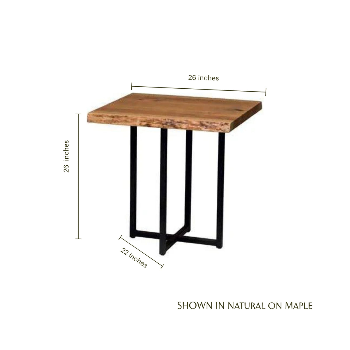 Live Edge T-base End Table