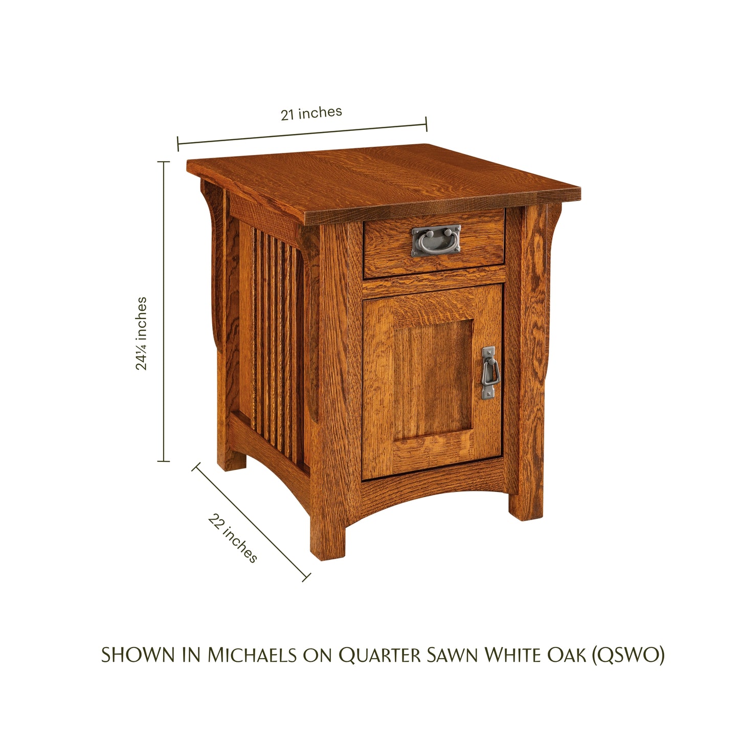 Logan Mission Cabinet Chairside Table