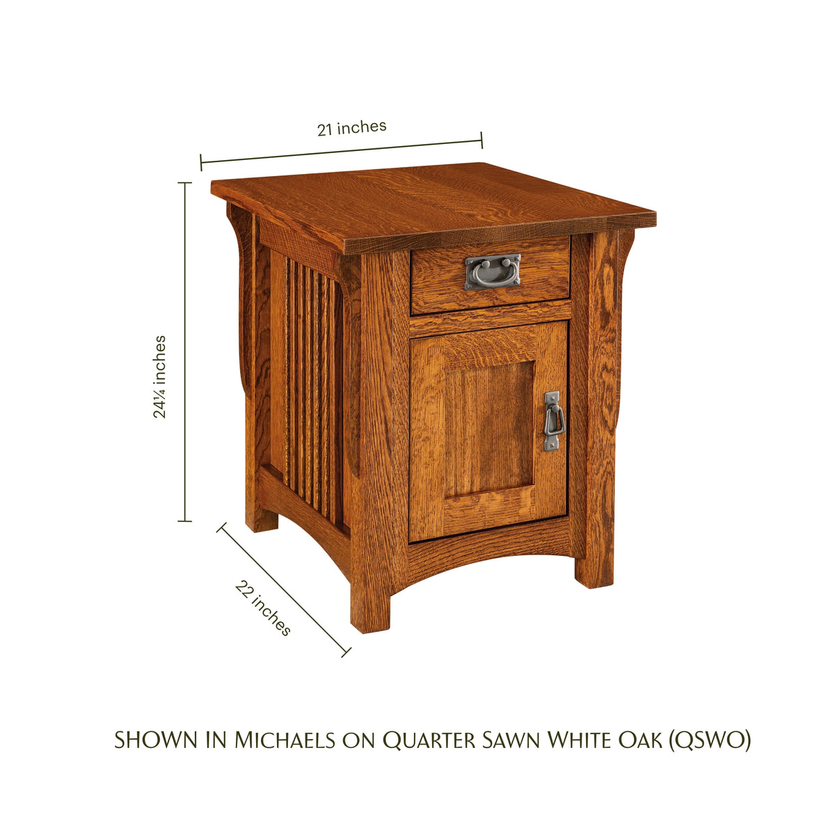 Logan Mission Cabinet Chairside Table