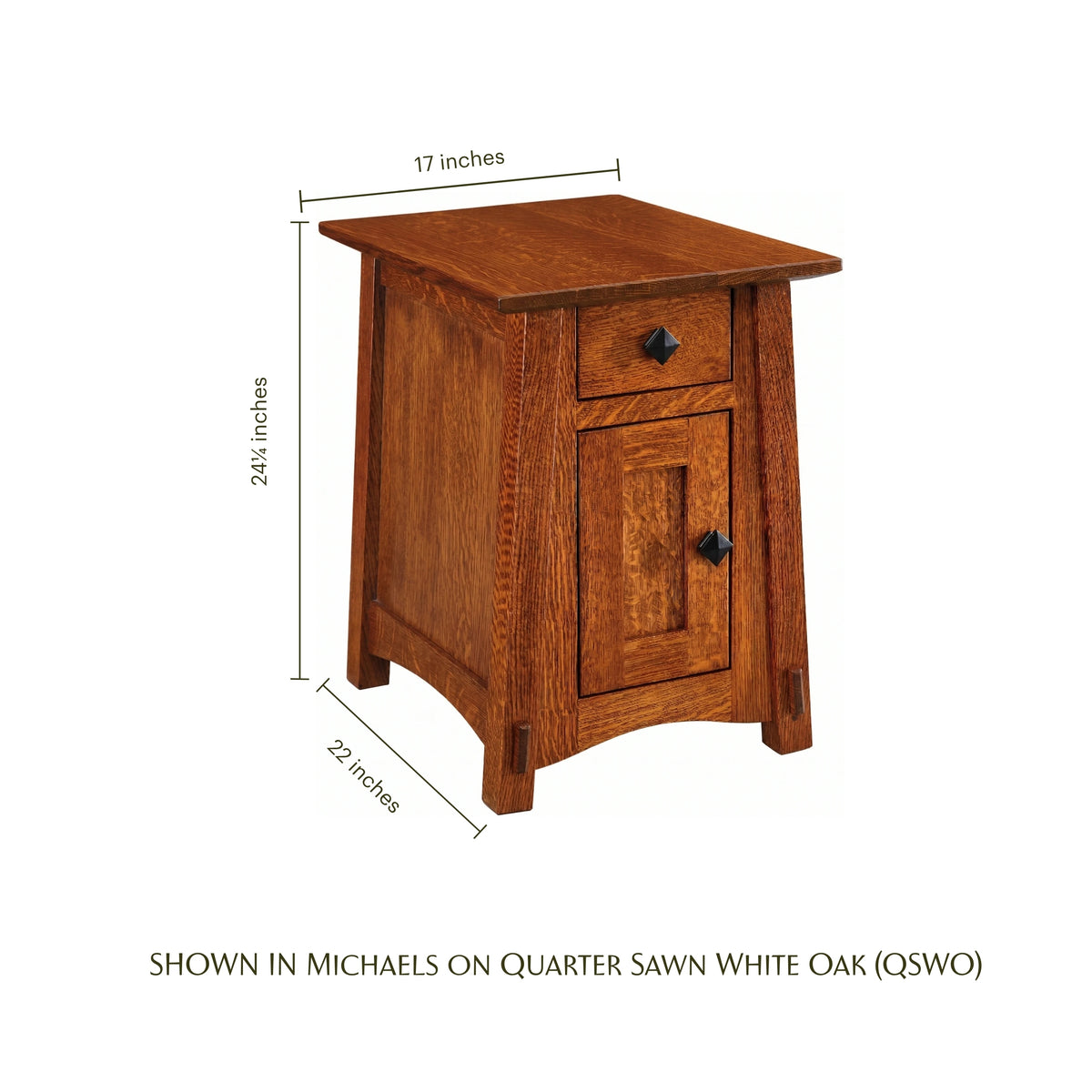 McCoy Craftsman Cabinet Chairside Table