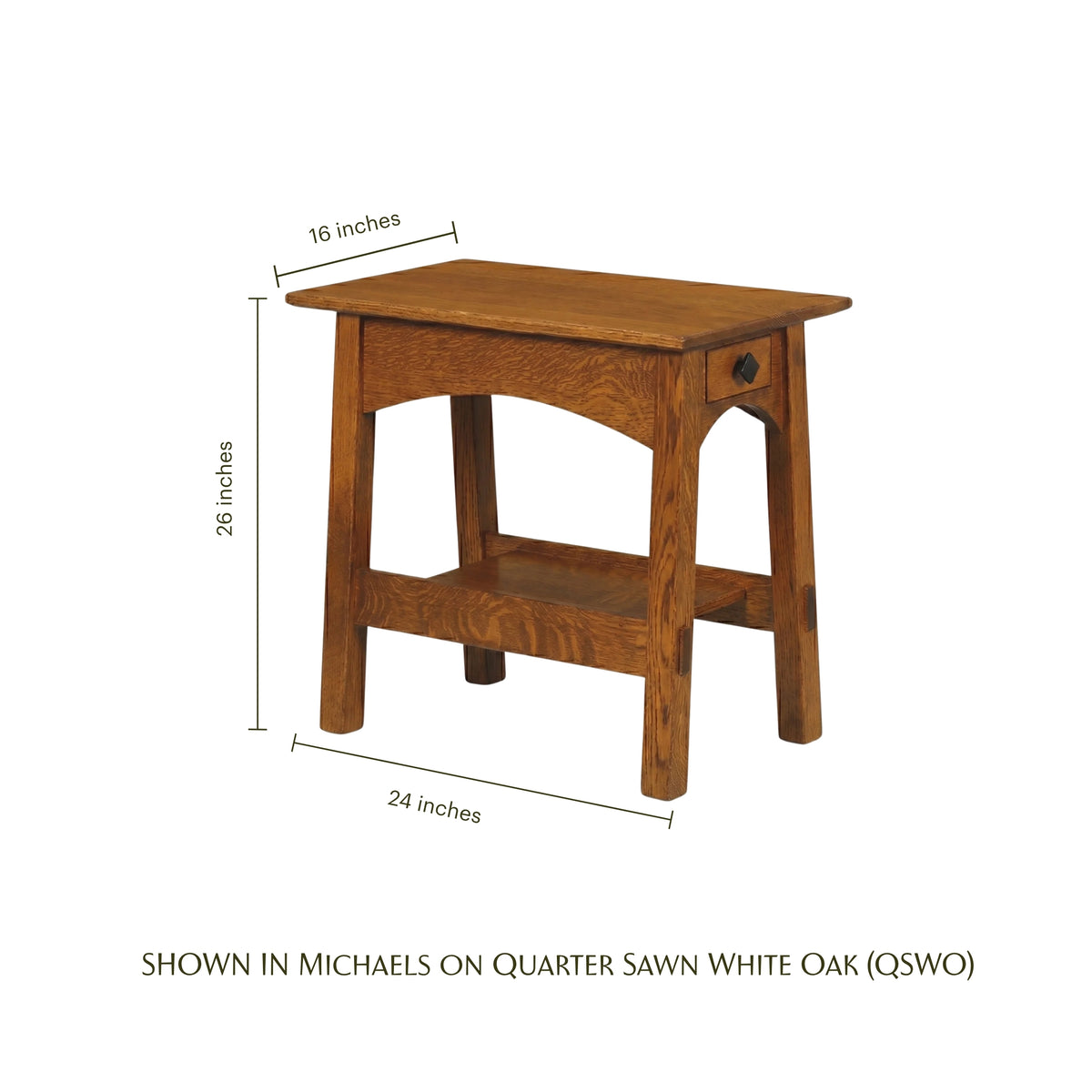 McCoy Craftsman Chairside Table with Drawer