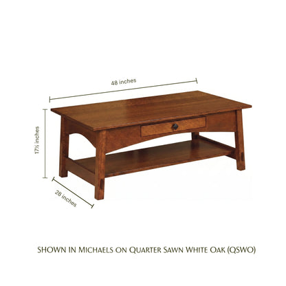 McCoy Craftsman Coffee Table with Drawer