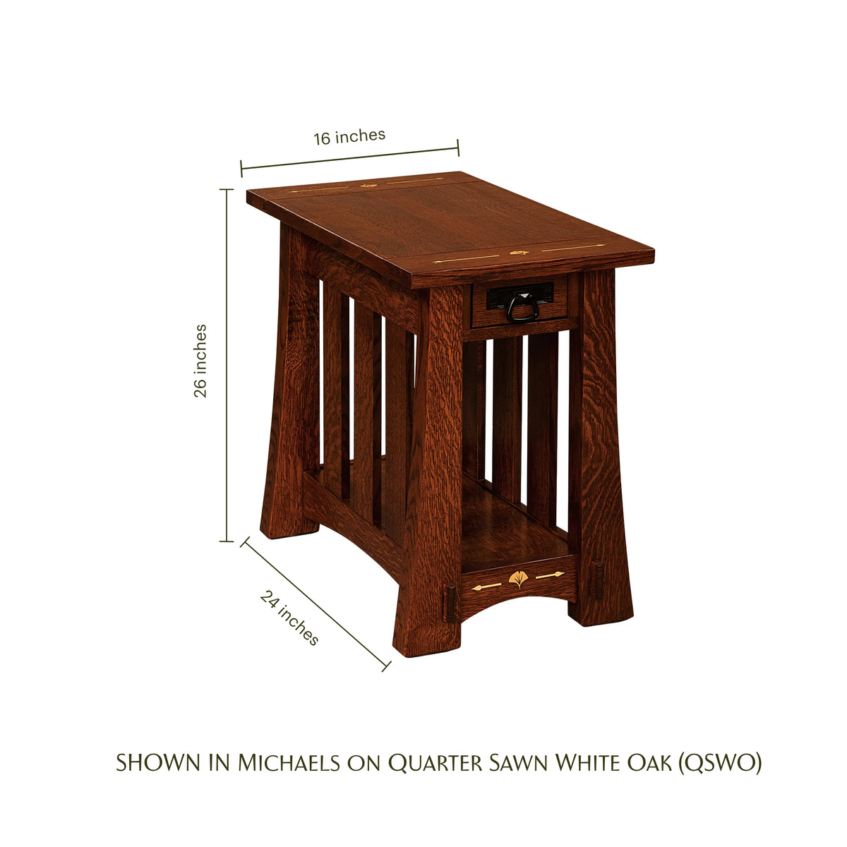 Mesa Ginkgo Inlay Chairside Table