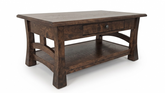 Mission Inlay Coffee Table with Drawer