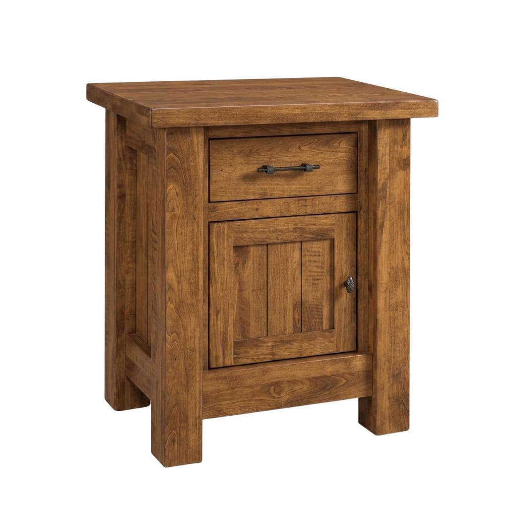 Mountain Roughsawn maple nightstand with a drawer and cabinet door