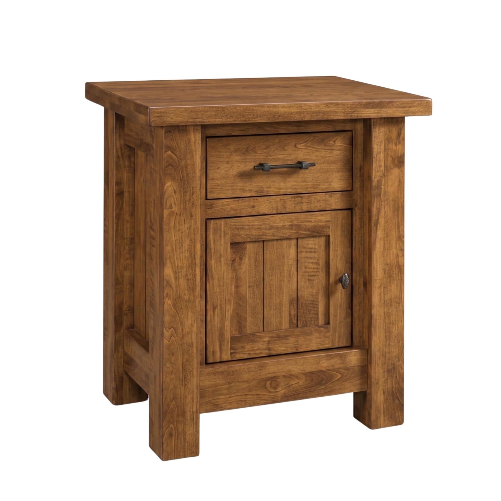 Mountain Roughsawn maple nightstand with a drawer and cabinet door