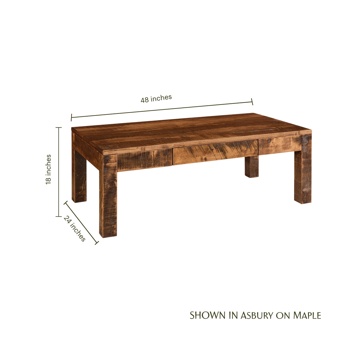 Mountain Roughsawn Coffee Table with Drawer