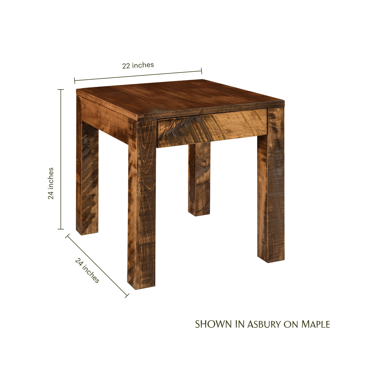 Mountain Roughsawn End Table with Drawer