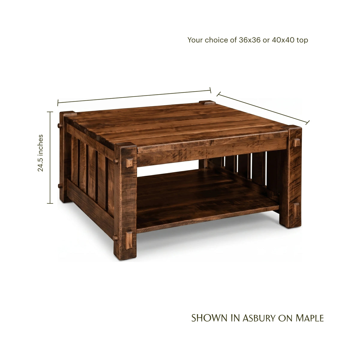Mountain Roughsawn Square Wood Coffee Table