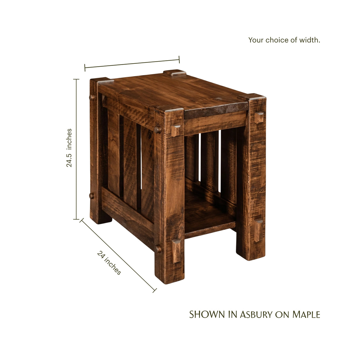 Mountain Roughsawn Wood End Table