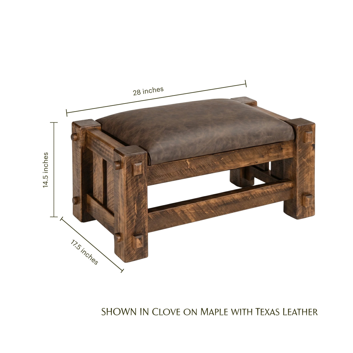 Mountain Roughsawn Wood Ottoman