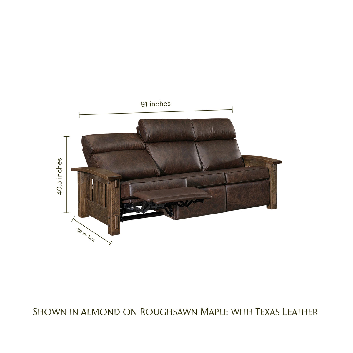 Mountain Roughsawn Wood Sofa Recliner