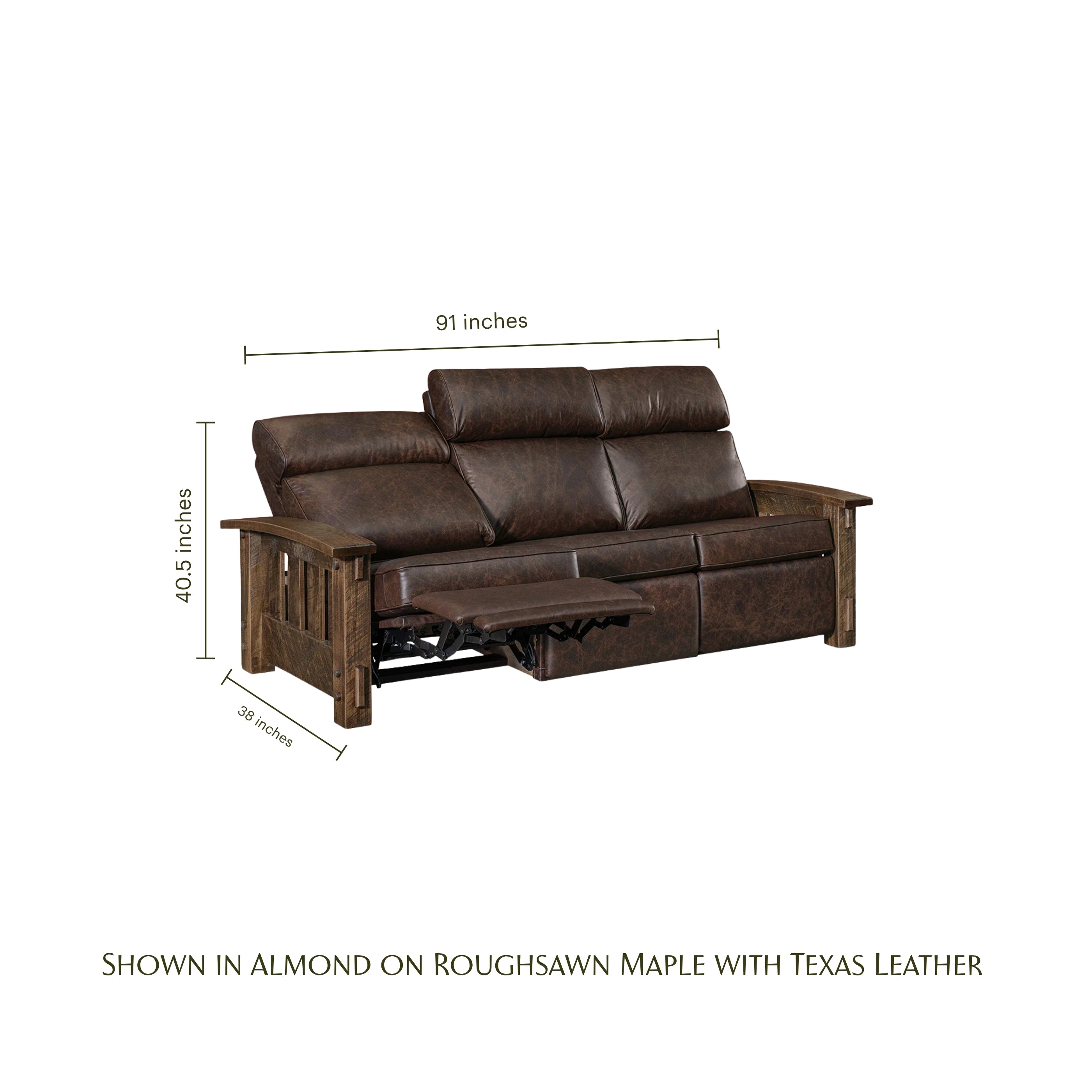 Mountain Roughsawn Wood Sofa Recliner