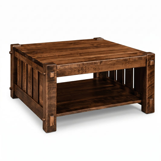 Mountain Roughsawn Square Wood Coffee Table