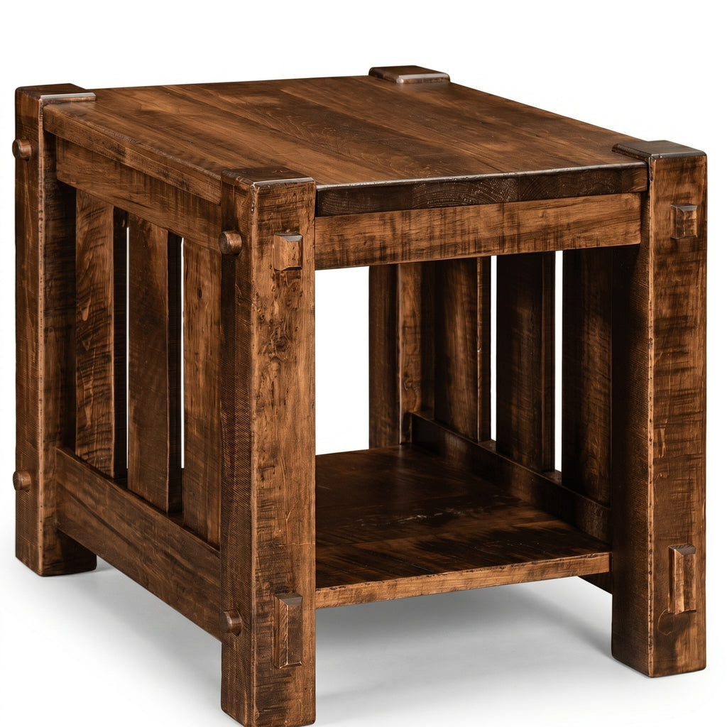 Mountain Roughsawn Wood End Table