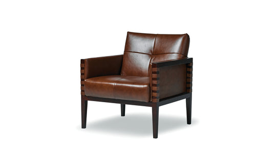Express Ship Naples Leather Accent Chair
