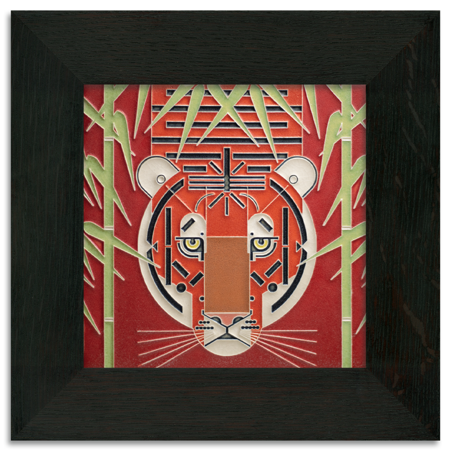 Motawi Red Tiger Tile 8x8