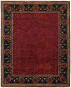 Oak Park Brick Border Hand Knotted Rug