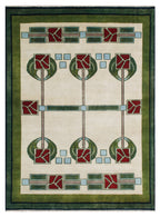 Craftsman Rose Hand Knotted Wool Rug