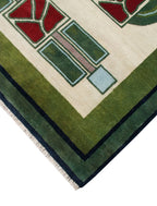 Craftsman Rose Hand Knotted Wool Rug