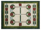Craftsman Rose Hand Knotted Wool Rug