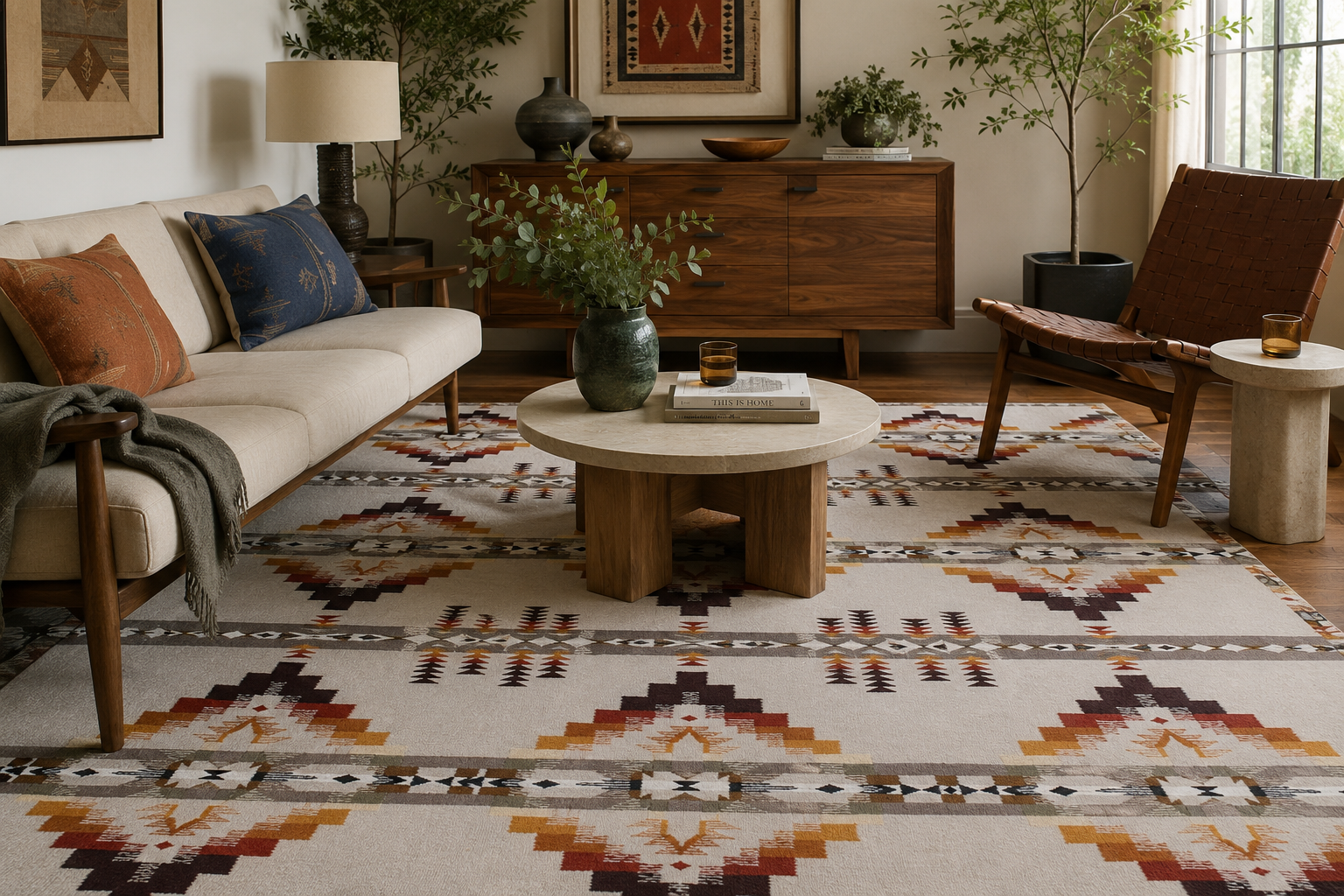 Pendleton Juniper Mesa Sand Southwest Flat Weave Rug