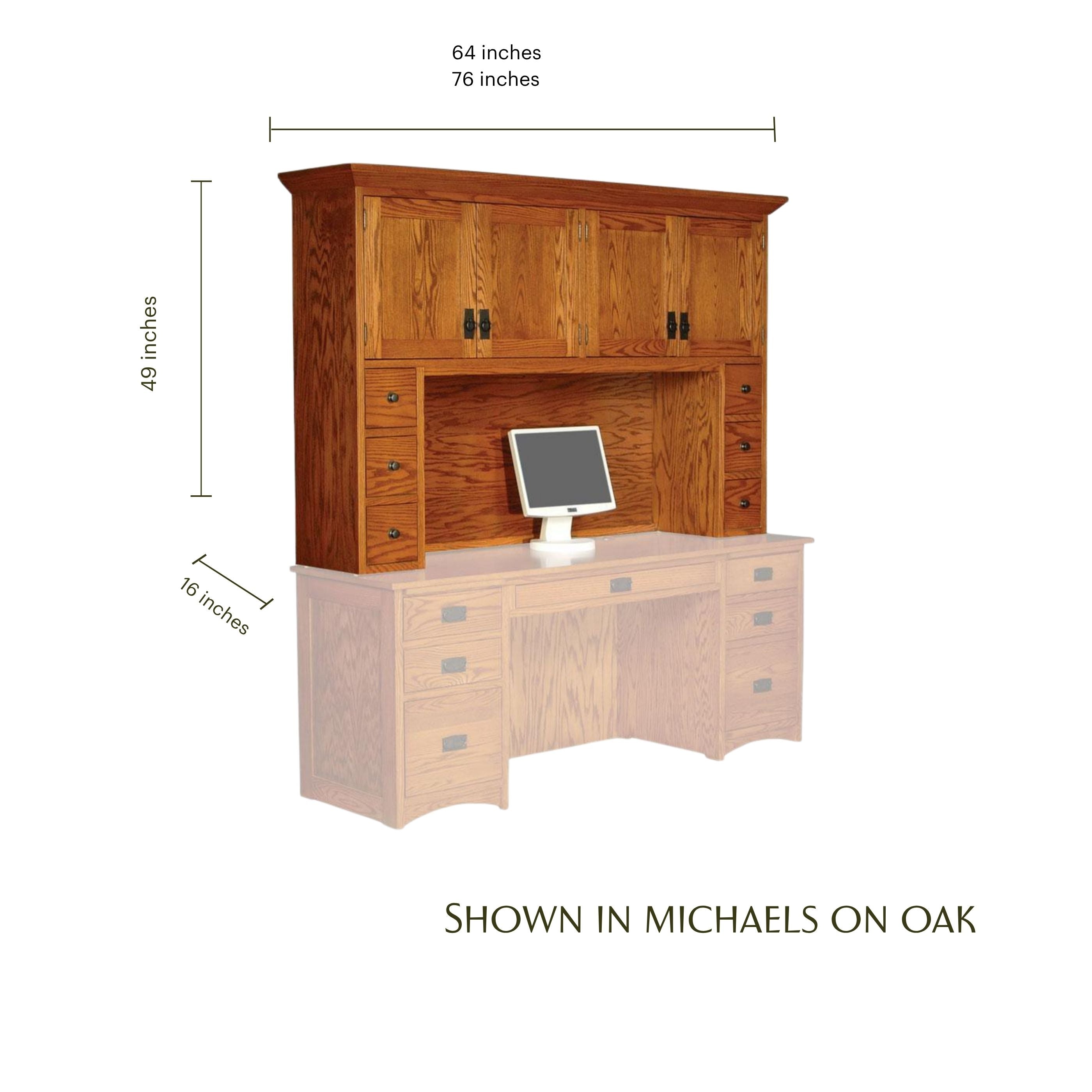 Prairie Mission Hutch Top with Drawers