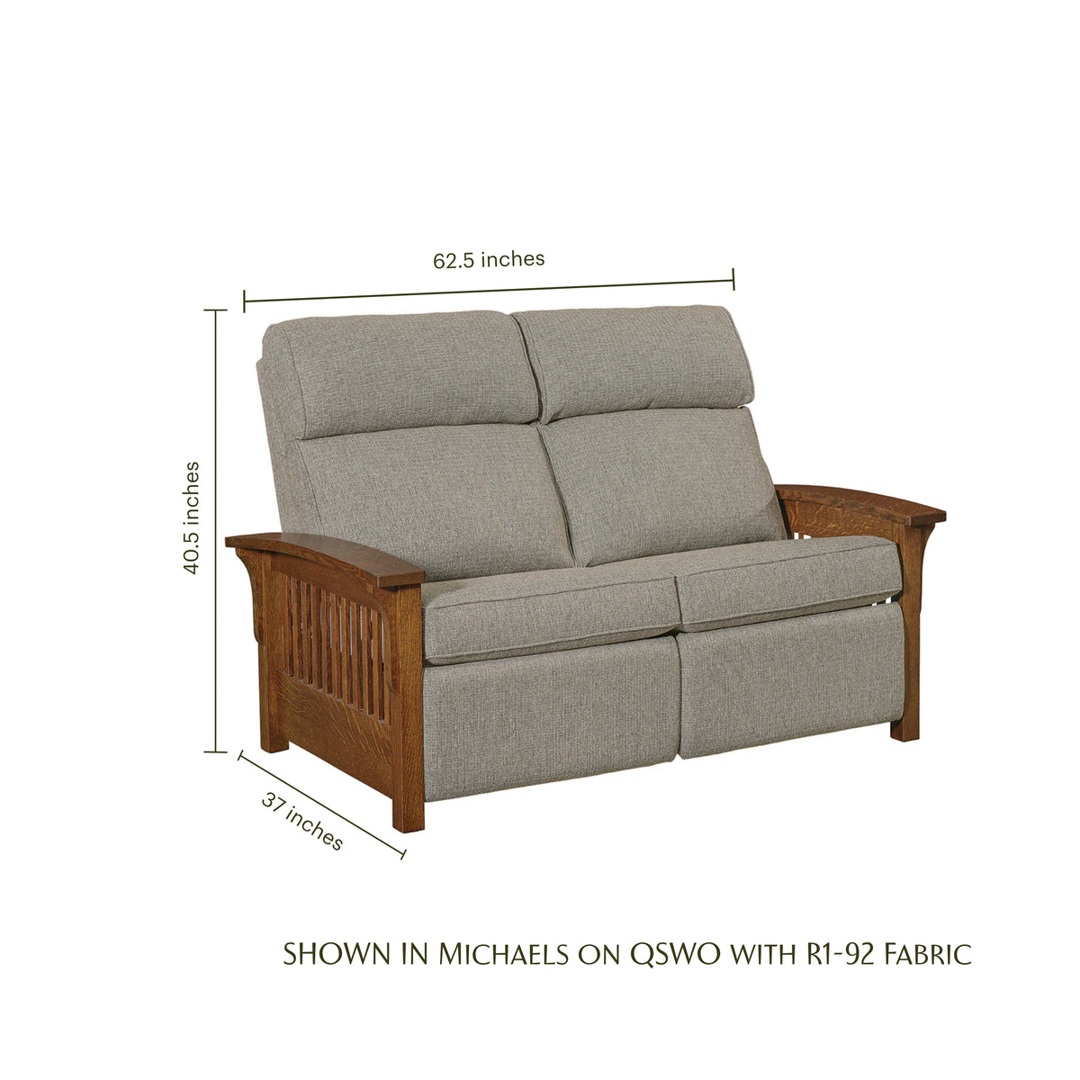 Prairie Mission Wood Arm Loveseat Recliner