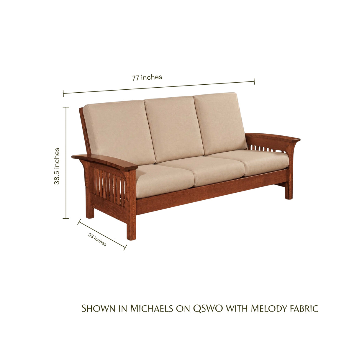 Prairie Mission Wood Arm Sofa