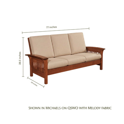 Prairie Mission Wood Arm Sofa