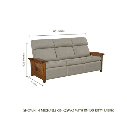 Prairie Mission Wood Arm Sofa Recliner