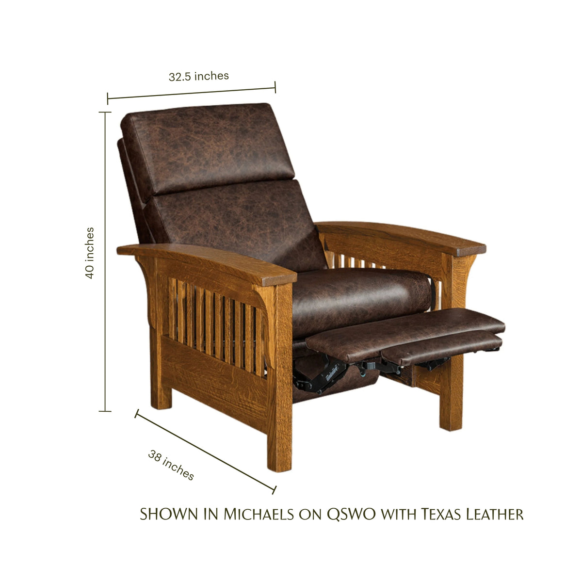Prairie Mission Wood Arm Spindle Recliner